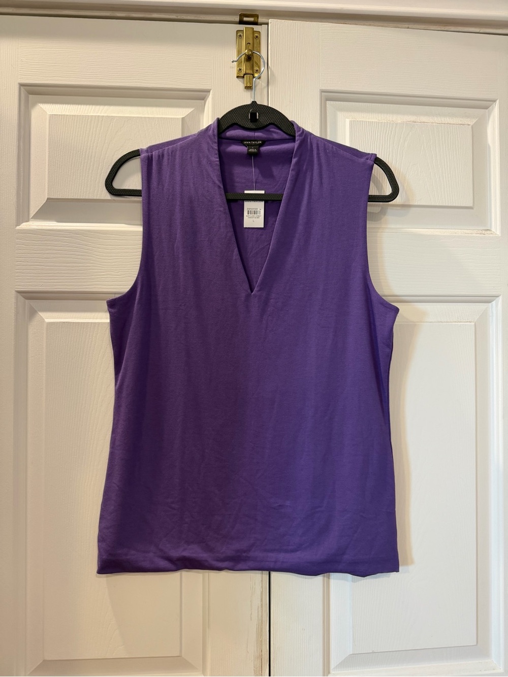 NWT Ann Taylor Sleeveless V-Neck Top Size L - Picture 2 of 4